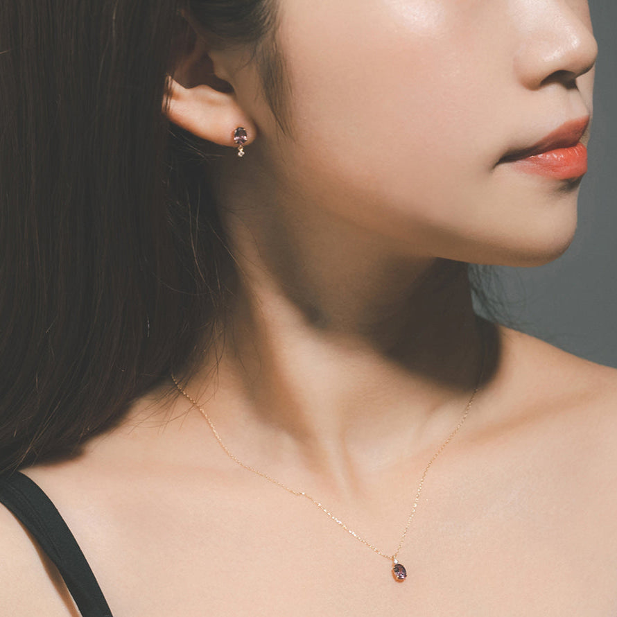 K10 カラーチェンジ ガーネット ピアス|43-1397