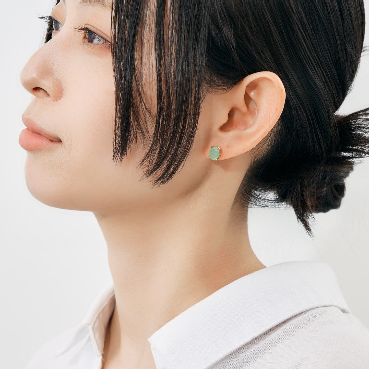 K10 グリーンオパール ピアス（片耳）❘ 96-6117