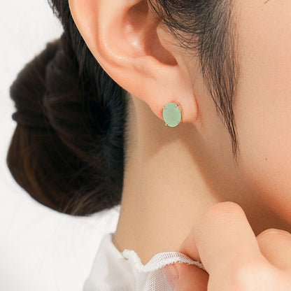 K10 グリーンオパール ピアス（片耳）❘ 96-6117
