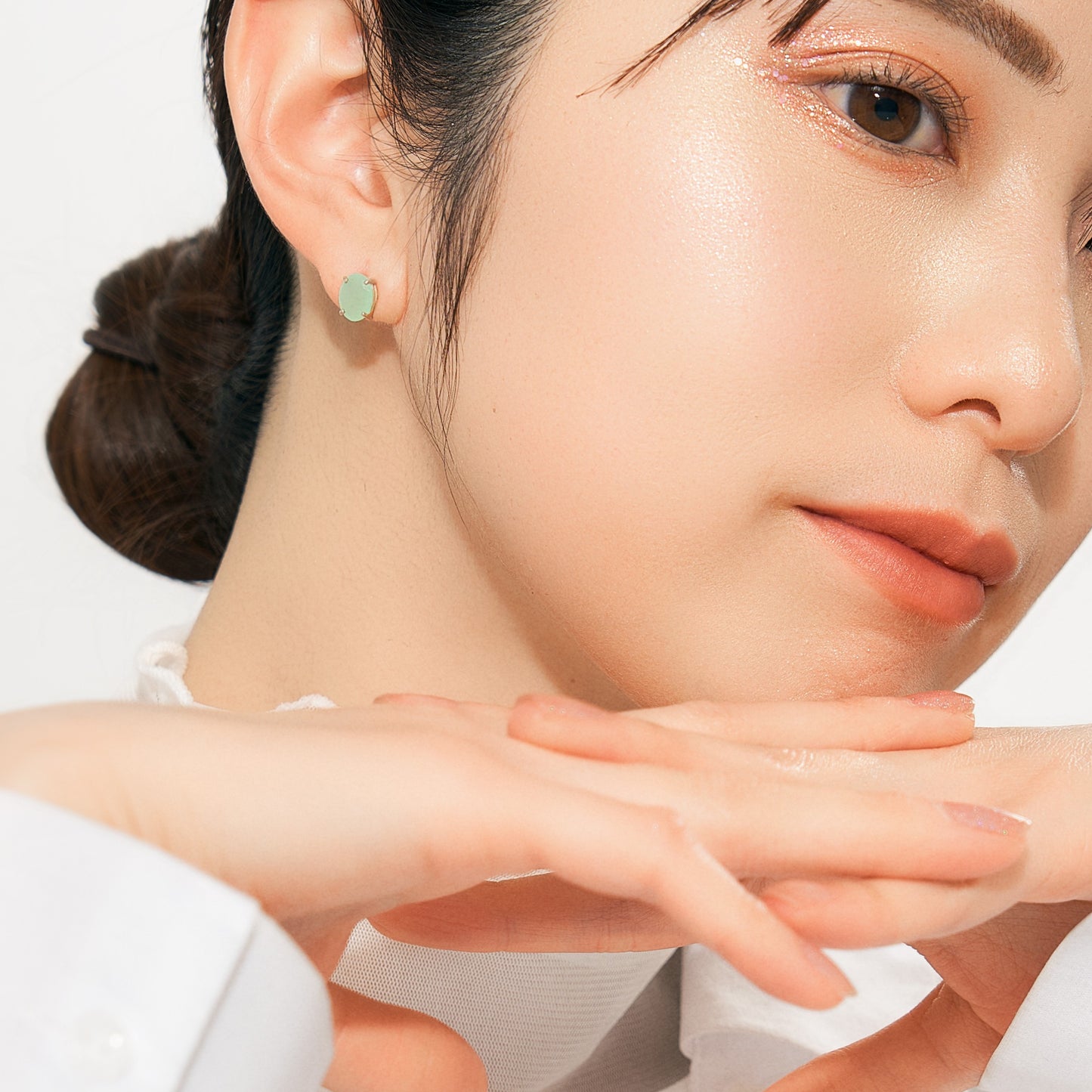 K10 グリーンオパール ピアス（片耳）❘ 96-6117